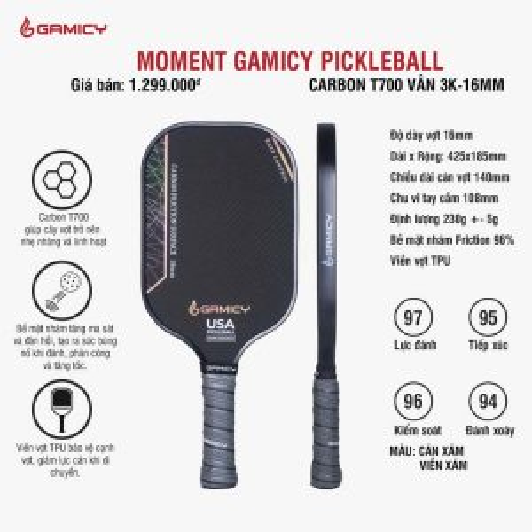 Vợt pickleball Burning Gamicy – Cảm giác điều bóng đỉnh