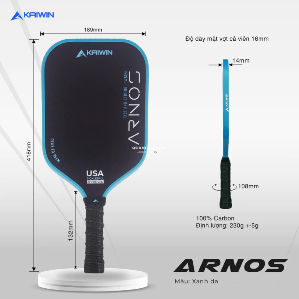 Vợt Pickleball Kaiwin Arnos Pro – Kiểm soát tối ưu & bền bỉ vượt trội