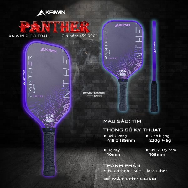 Vợt Pickleball Kaiwin Panther – Trợ thủ đỉnh cao mới